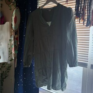 Fairycore Green Corduroy Dress